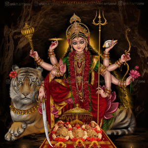 Mata Vaishno Devi Digital Painting / Premium Handmade Divine Art